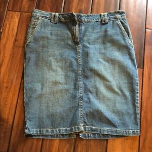 Denim blue pencil skirt